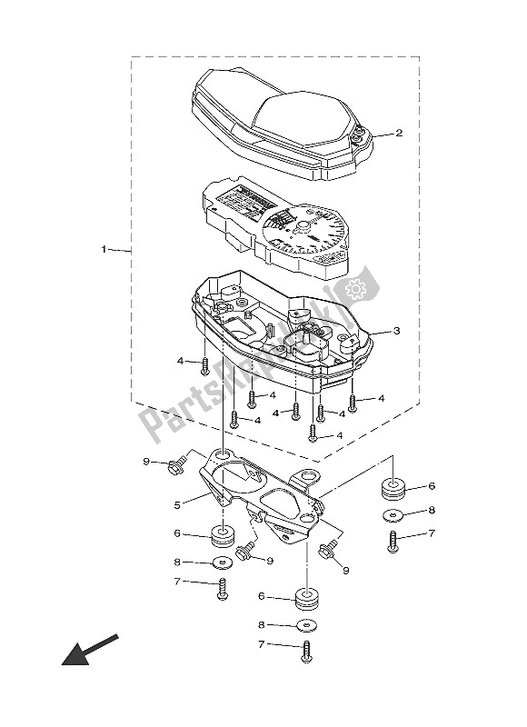 All parts for the Meter of the Yamaha MT 03A 660 2016