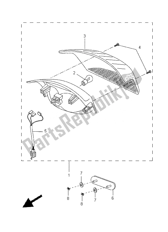 All parts for the Taillight of the Yamaha CW 50L 2013