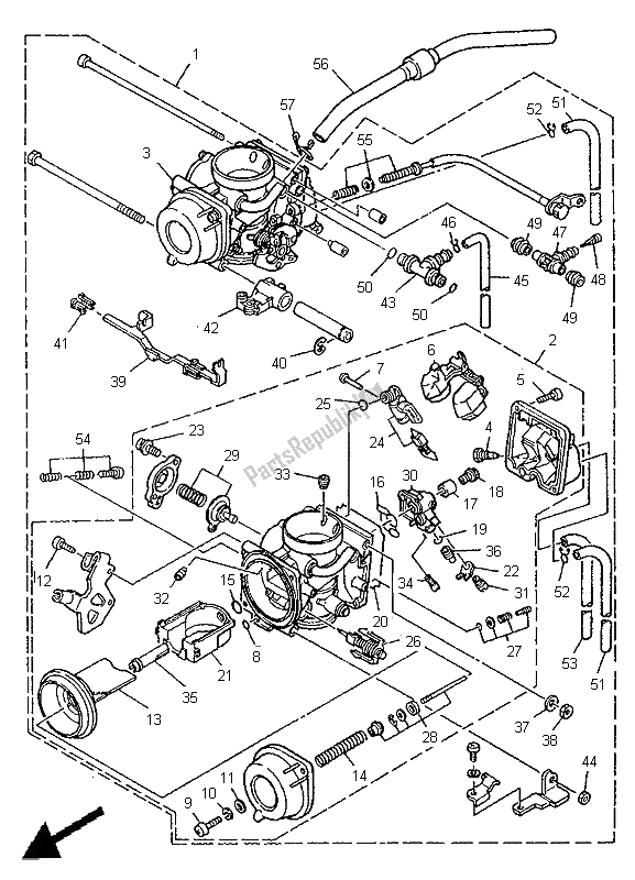 Toutes les pièces pour le Carburateur du Yamaha TDM 850 1995