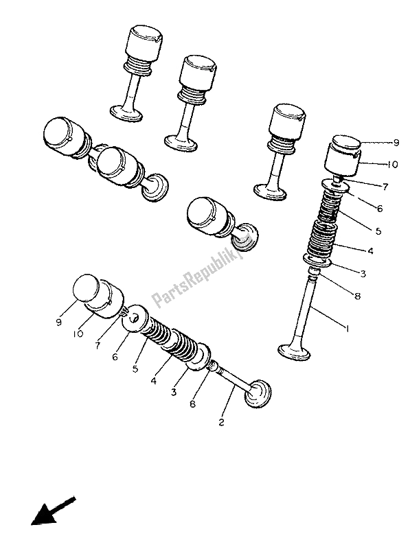 Wszystkie części do Zawór Yamaha FJ 1200 1986