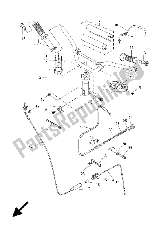Tutte le parti per il Maniglia E Cavo Dello Sterzo del Yamaha CW 50N 2011