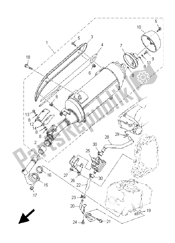 Wszystkie części do Wydechowy Yamaha YP 400 Majesty 2008