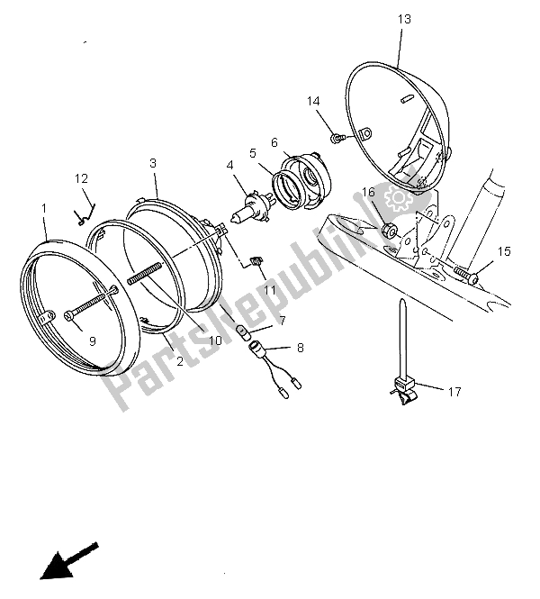 Todas las partes para Faro de Yamaha XVS 650 Dragstar 1997