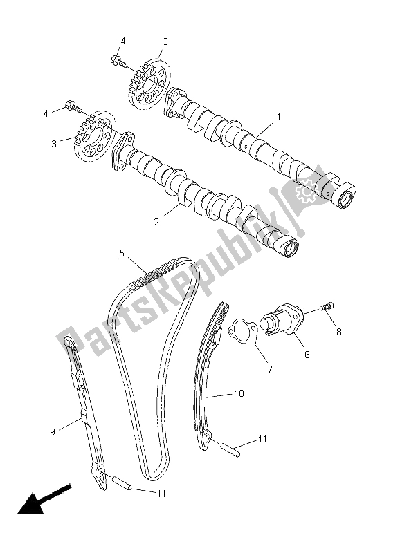 Todas las partes para árbol De Levas Y Cadena de Yamaha YZF R6 600 2012