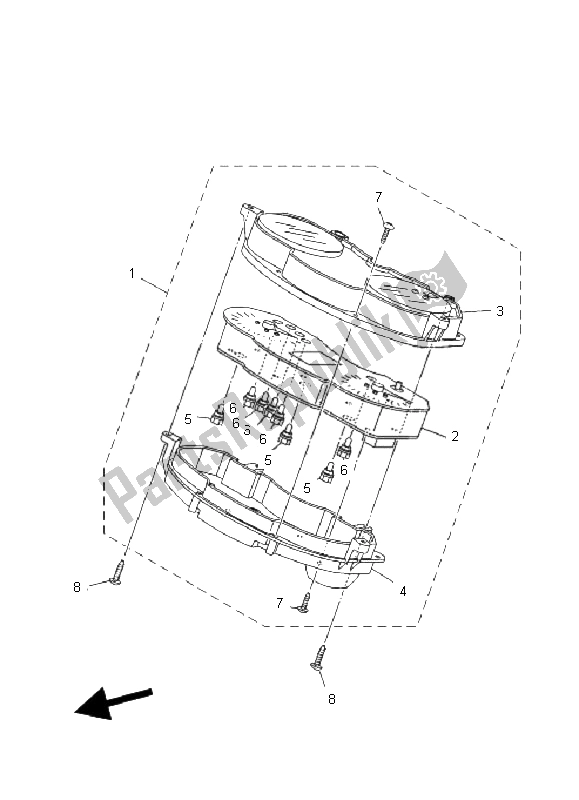 Alle onderdelen voor de Meter van de Yamaha YP 400A Majesty 2011