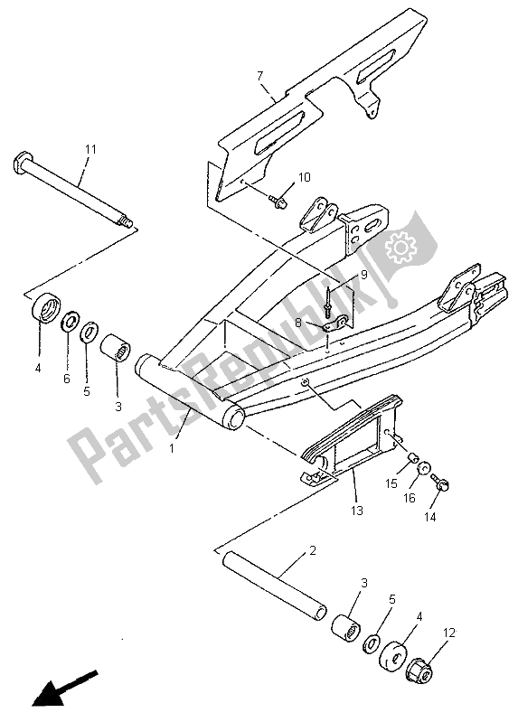 Tutte le parti per il Braccio Posteriore del Yamaha XJR 1200 1996