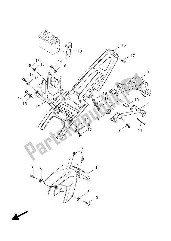 Tutte le parti per il Parafango del Yamaha YZF R 125 2012