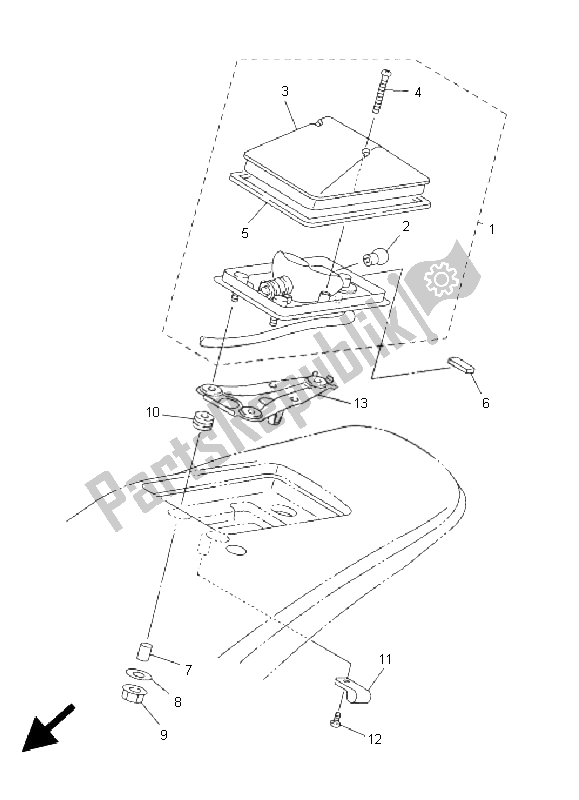 All parts for the Taillight of the Yamaha WR 450F 2005