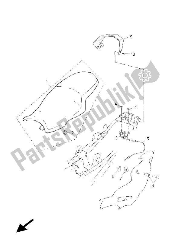 All parts for the Seat of the Yamaha TZR 50 2011