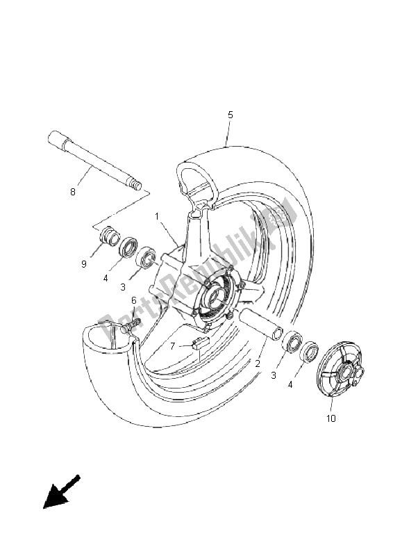 Todas las partes para Rueda Delantera de Yamaha TDM 900A 2005