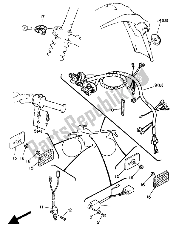 Todas las partes para Alternativo (eléctrico) (para At) de Yamaha XT 350 1986