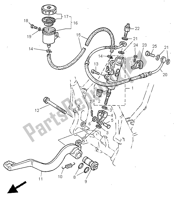 Wszystkie części do Tylny Cylinder G?ówny Yamaha TT 600R 1999