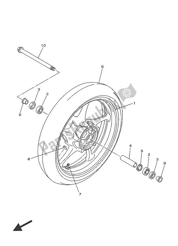 Todas as partes de Roda Da Frente do Yamaha XJ6N 600 2016