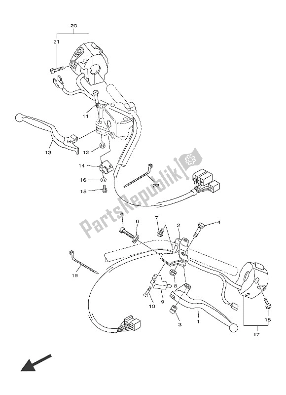 Todas las partes para Interruptor De Palanca Y Palanca de Yamaha XVS 950 CU 2016