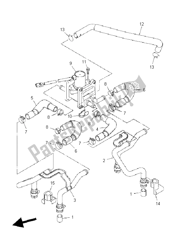 All parts for the Air Induction System of the Yamaha XJR 1300 2008