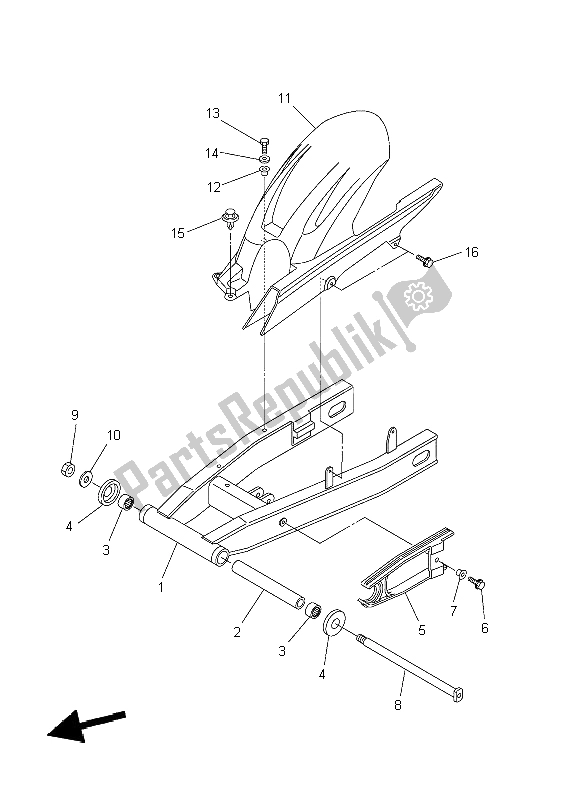 Tutte le parti per il Braccio Posteriore del Yamaha FZ6 S 600 2004