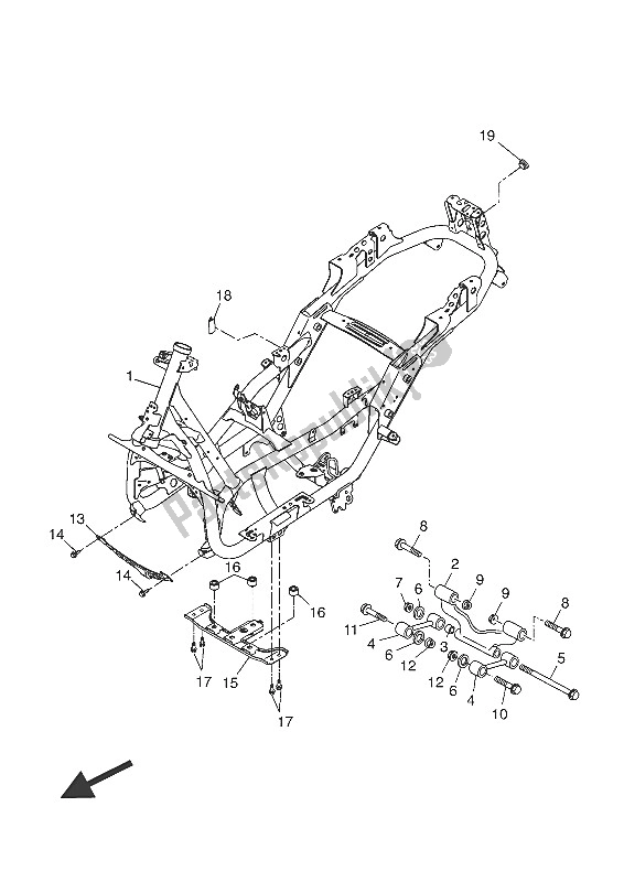 Tutte le parti per il Telaio del Yamaha YP 125 RA 2016