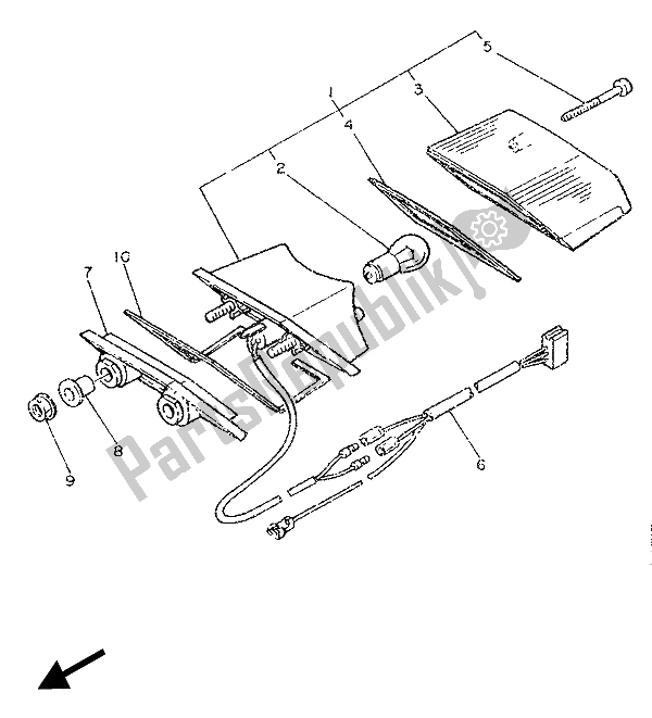 Alle onderdelen voor de Achterlicht van de Yamaha XT 600 1989