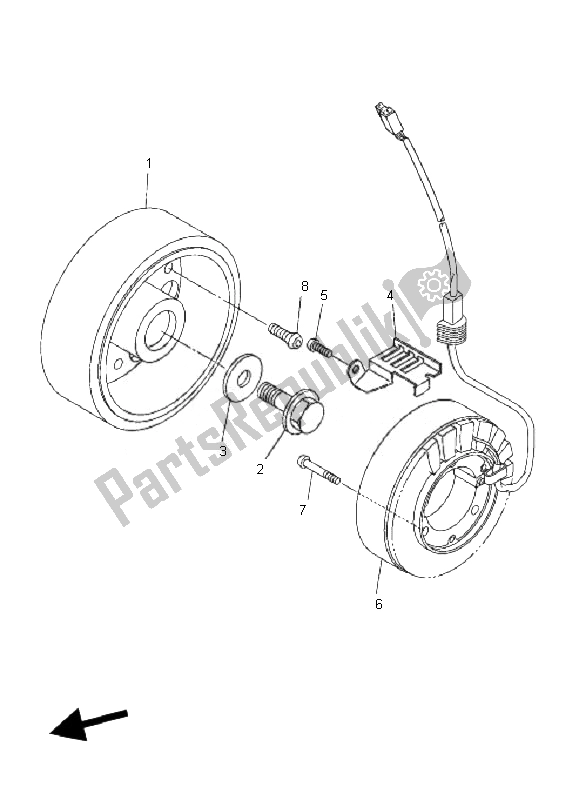 Alle onderdelen voor de Generator van de Yamaha FZ6 Sahg 600 2007