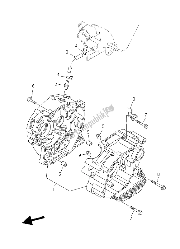 All parts for the Crankcase of the Yamaha XT 125R 2006