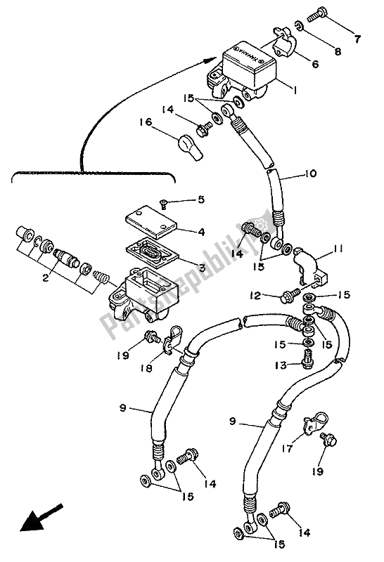 Todas las partes para Cilindro Maestro Delantero de Yamaha XTZ 750 Supertenere 1994