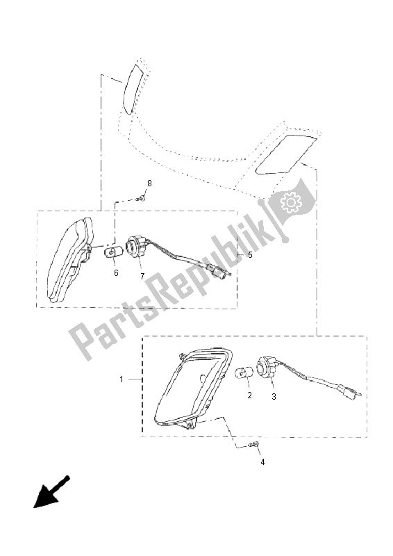 Tutte le parti per il Luce Lampeggiante del Yamaha YP 250R X MAX Black 2009