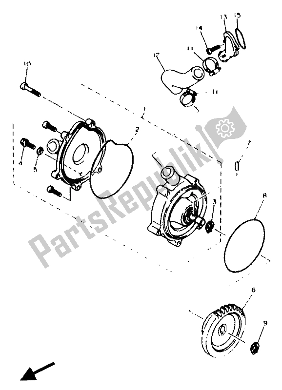 Tutte le parti per il Pompa Dell'acqua del Yamaha XTZ 660 Tenere 1991