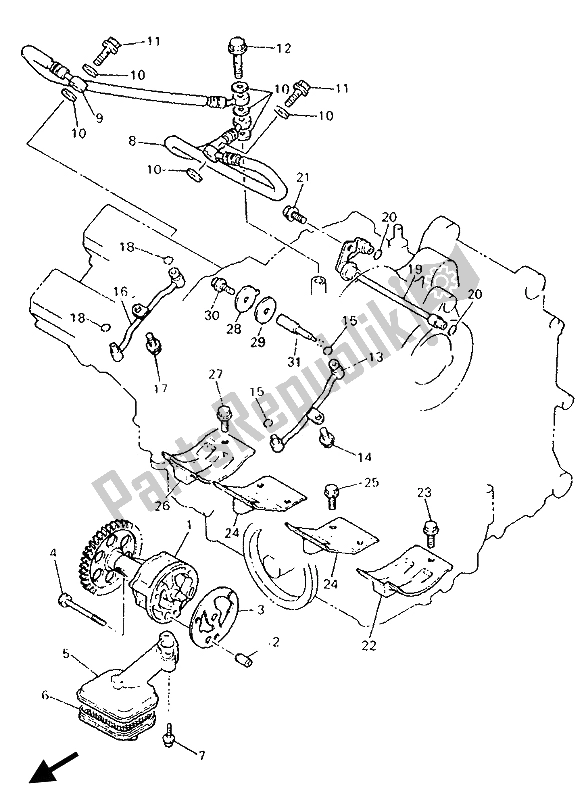 Wszystkie części do Pompa Olejowa Yamaha GTS 1000 1993