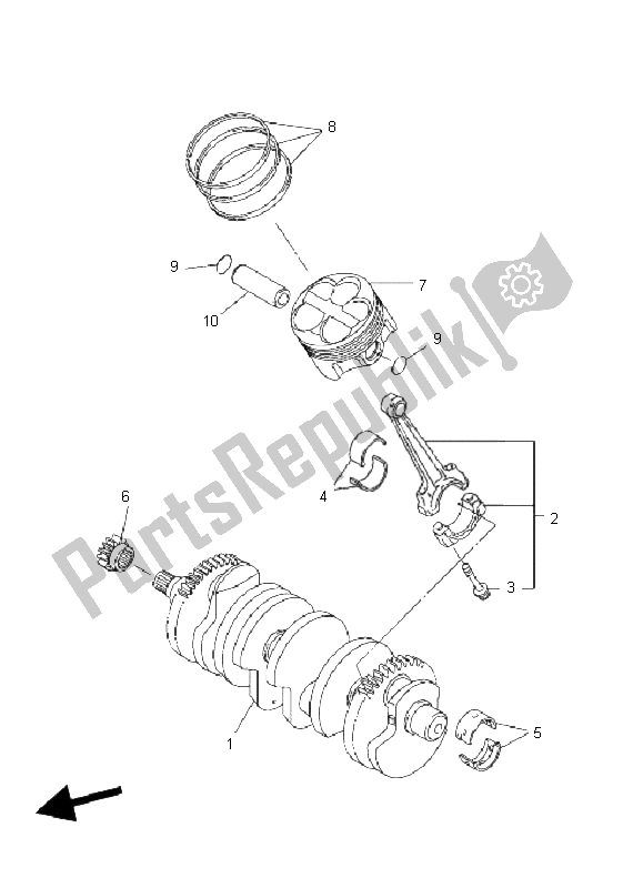 All parts for the Crankshaft & Piston of the Yamaha FZ1 N Fazer 1000 2009