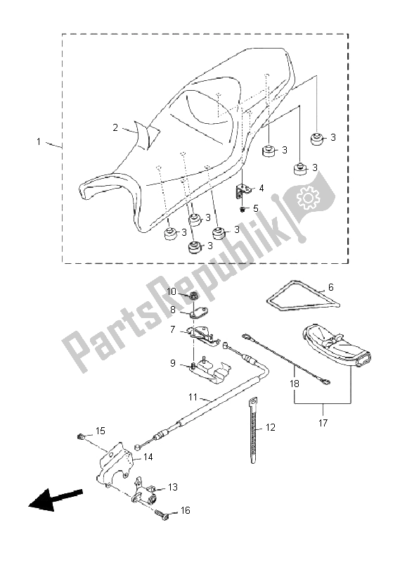 All parts for the Seat of the Yamaha XJ6 FA 600 2011