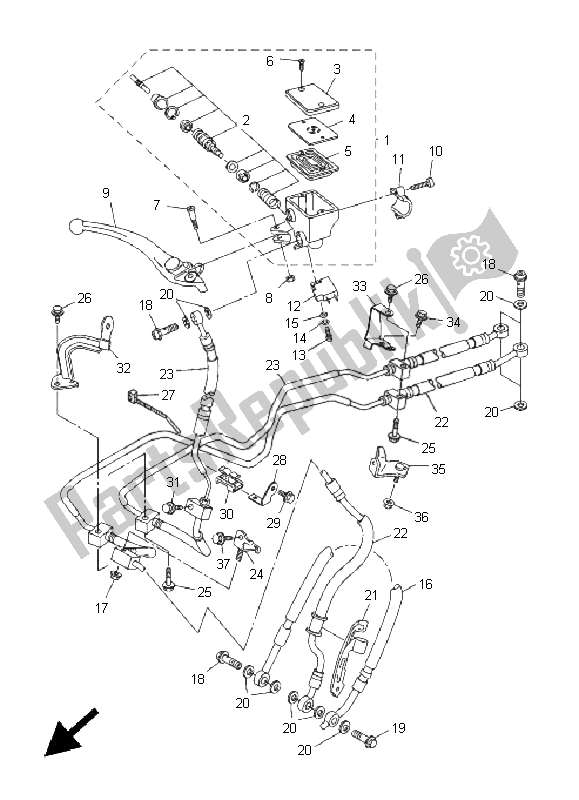 Tutte le parti per il Pompa Freno Anteriore del Yamaha FZ1 NA Fazer 1000 2011