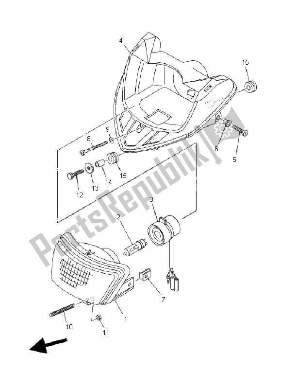 Alle onderdelen voor de Koplamp van de Yamaha YFS 200 Blaster 2007