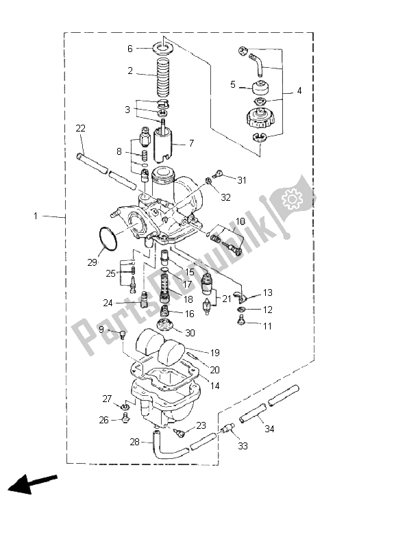 Todas las partes para Carburador de Yamaha YFM 125 Grizzly 2004