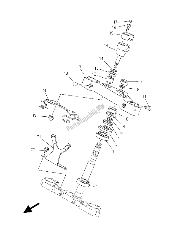 Todas las partes para Direccion de Yamaha XV 1600A Wildstar 1999