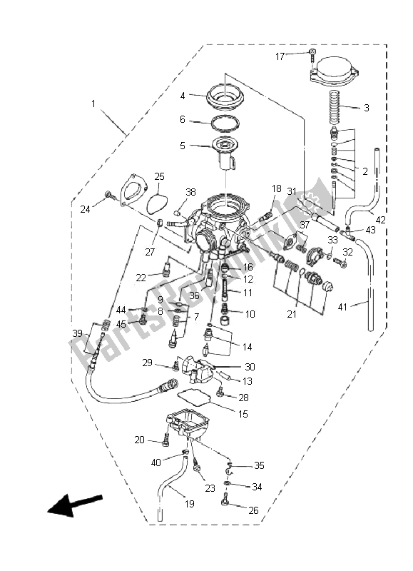 Todas las partes para Carburador de Yamaha YFM 350F Grizzly 4X4 2007