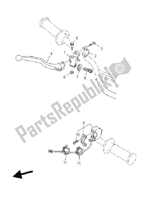 Toutes les pièces pour le Interrupteur Et Levier De Poignée du Yamaha TT R 90 2007