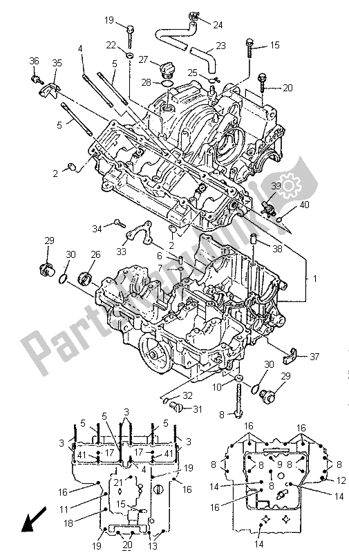 Alle onderdelen voor de Carter van de Yamaha YZF 750R 1995