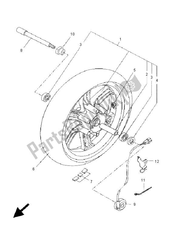 Todas as partes de Roda Da Frente do Yamaha VP 125 X City 2009