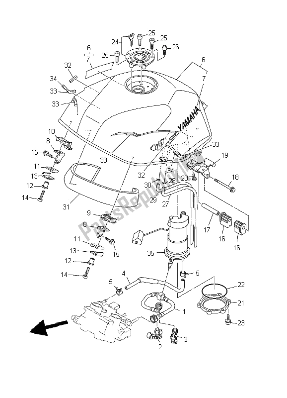 Tutte le parti per il Serbatoio Di Carburante del Yamaha TDM 900 2002