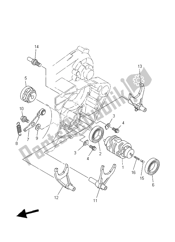 Todas las partes para Cambio De Leva Y Horquilla de Yamaha YZ 250 2006