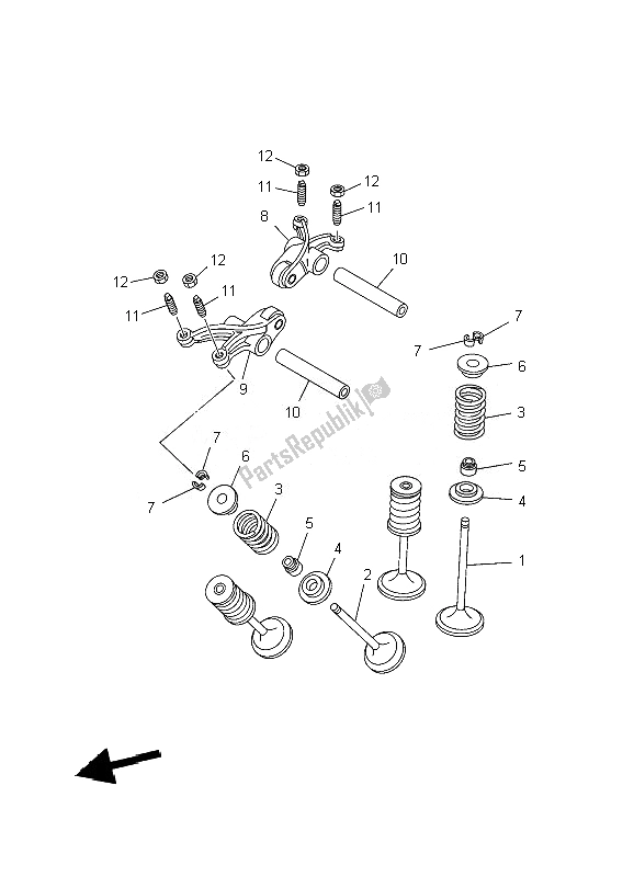 All parts for the Valve of the Yamaha YFM 700F Grizzly FI EPS 4X4 2010