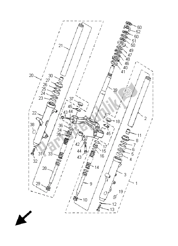 Wszystkie części do Przedni Widelec Yamaha YP 125E Majesty 2009