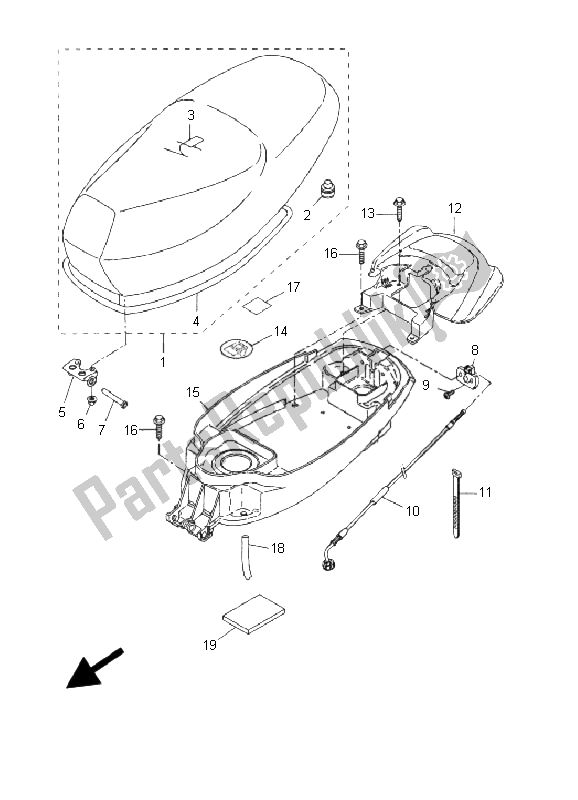 Todas las partes para Asiento de Yamaha CW 50 2008