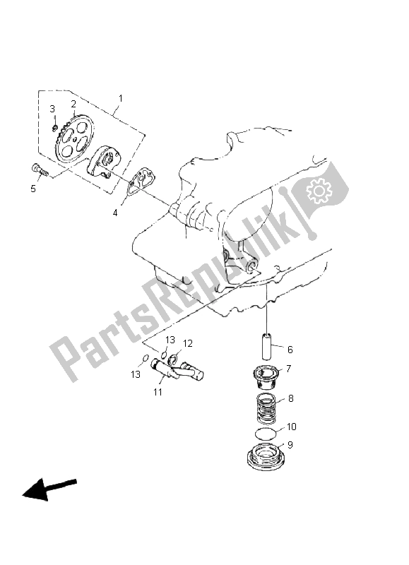 Todas las partes para Bomba De Aceite de Yamaha YFM 125 Grizzly 2004