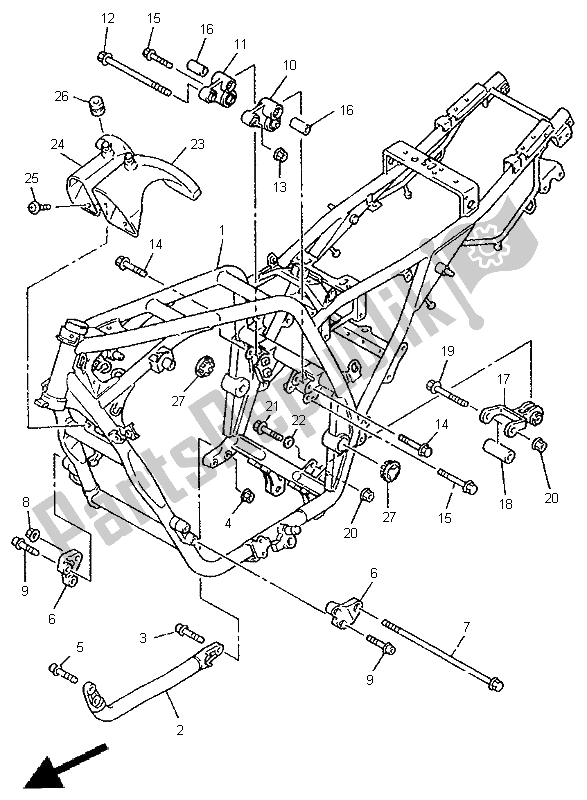 Todas as partes de Quadro, Armação do Yamaha XJR 1200 SP 1998