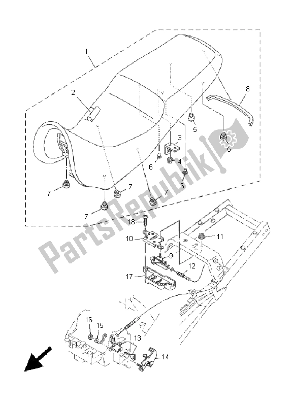 Toutes les pièces pour le Siège du Yamaha TDM 900A 2005