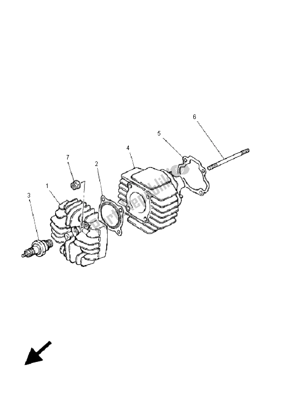 Todas las partes para Cilindro de Yamaha PW 50 2001