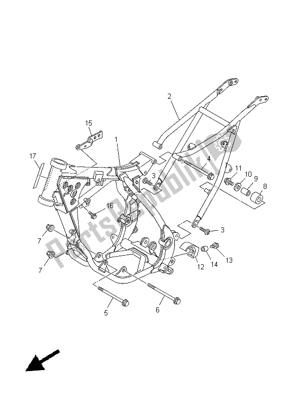 Tutte le parti per il Telaio del Yamaha YZ 85 LW 2014