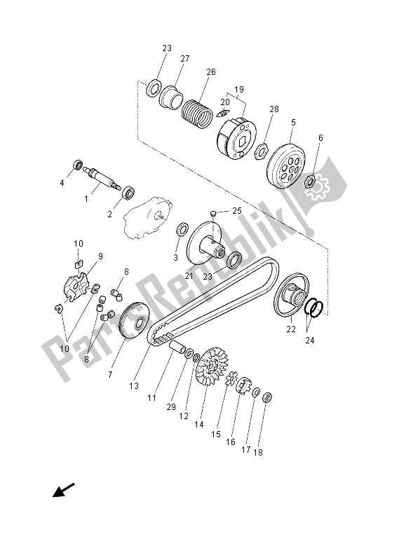 Todas las partes para Embrague de Yamaha YN 50 2013