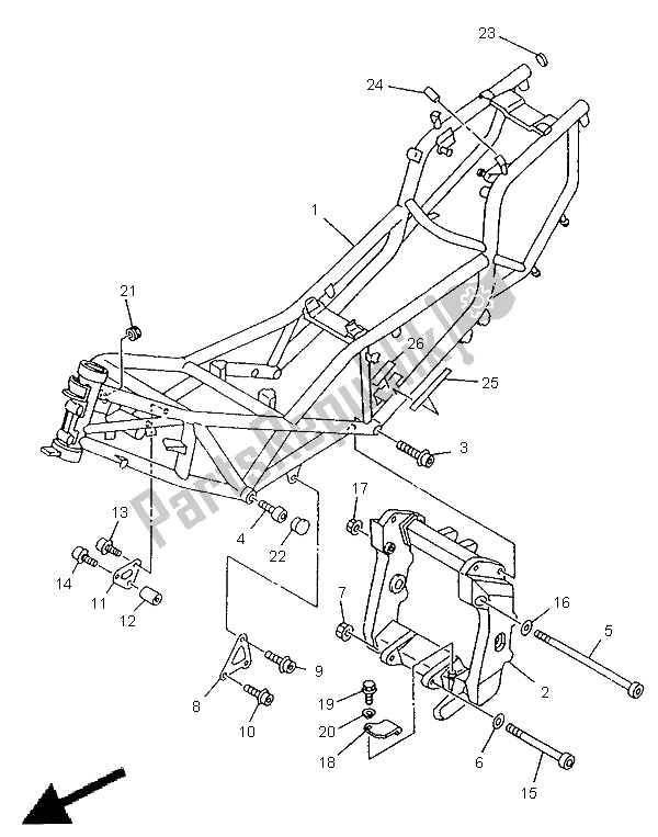 Todas las partes para Marco de Yamaha TRX 850 1998